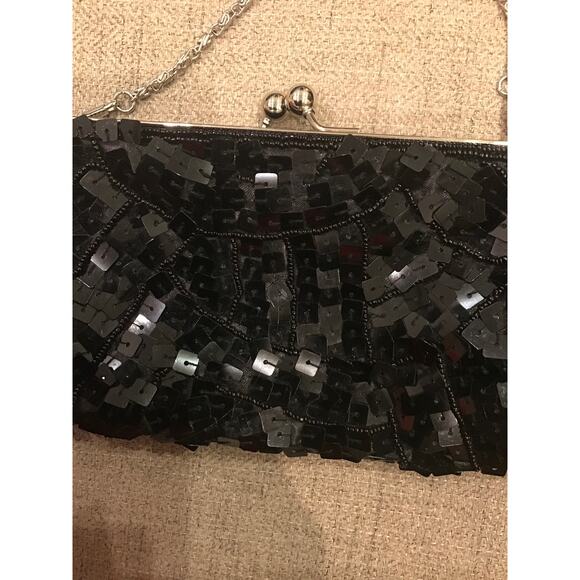 Fashionexpress sequin beaded clutch formal purse like new - Picture 3 of 3